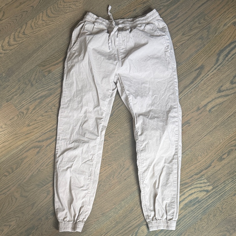 Mango Men's White Drawstring Joggers